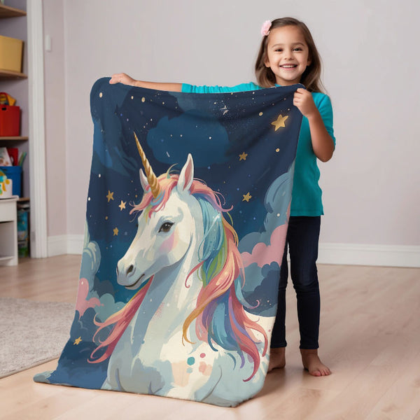 Unicorn personalized blankets for kids and babies - Starry Unicorn