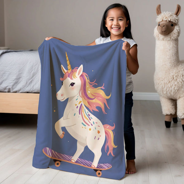 Unicorn personalized blanket for newborn and kids - Rollin' Rainbow