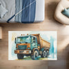 Construction Area Rug for Kids and Nursery Rooms - Dump Truck Delight