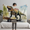 Dinosaur personalized children's blankets - Skate-O-Saurus