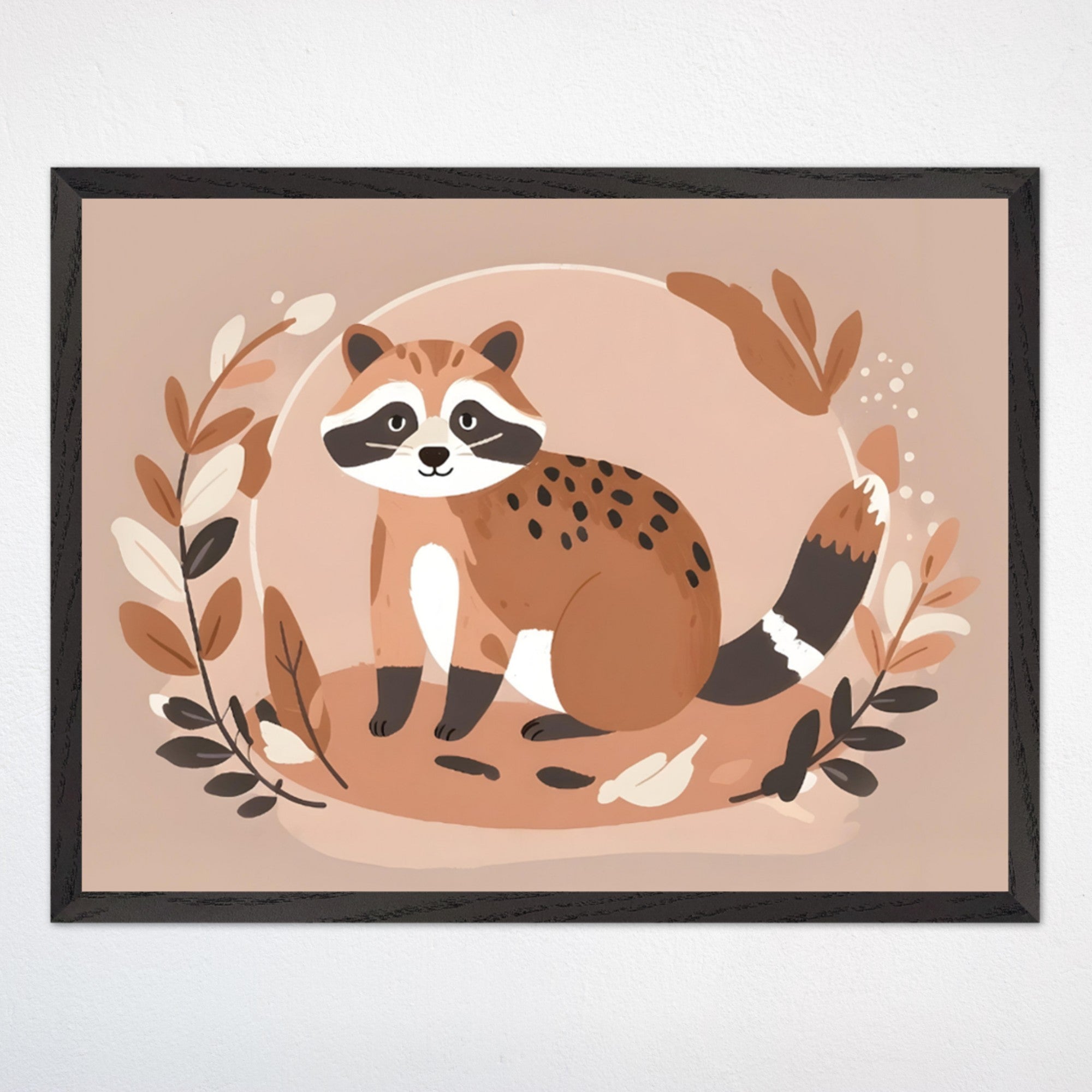 Raccoon Wall Art for Kids and Baby Rooms - Forest Bandit