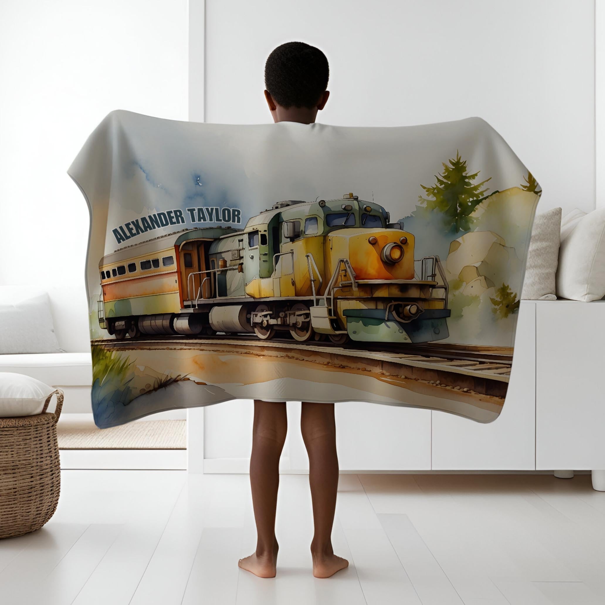 Train personalized blanket for newborn and kids - Choo Choo Charm