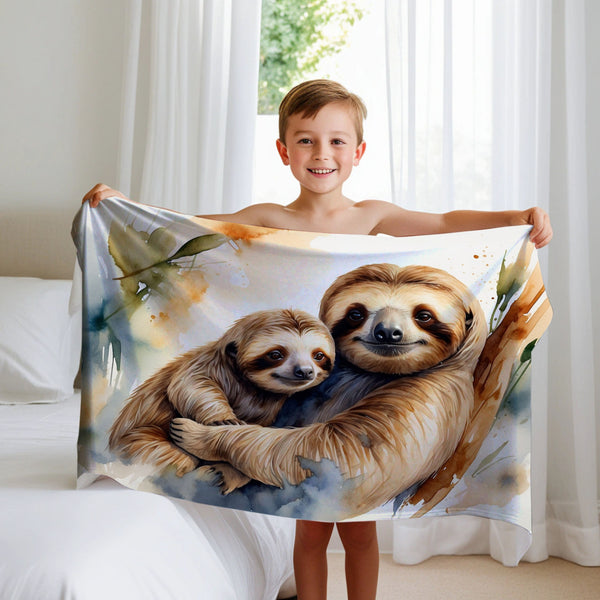 Sloth personalized name blankets - Slow Hugs