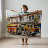 Fire Truck personalized blanket for newborn and kids - Flame Fighter