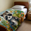 Raccoon personalized blanket for babies and kids - Raccoon Bloom