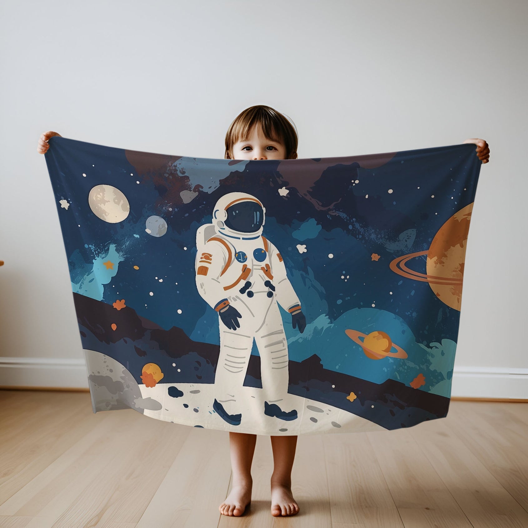 Space personalized blankets for kids and babies - Cosmic Stroll