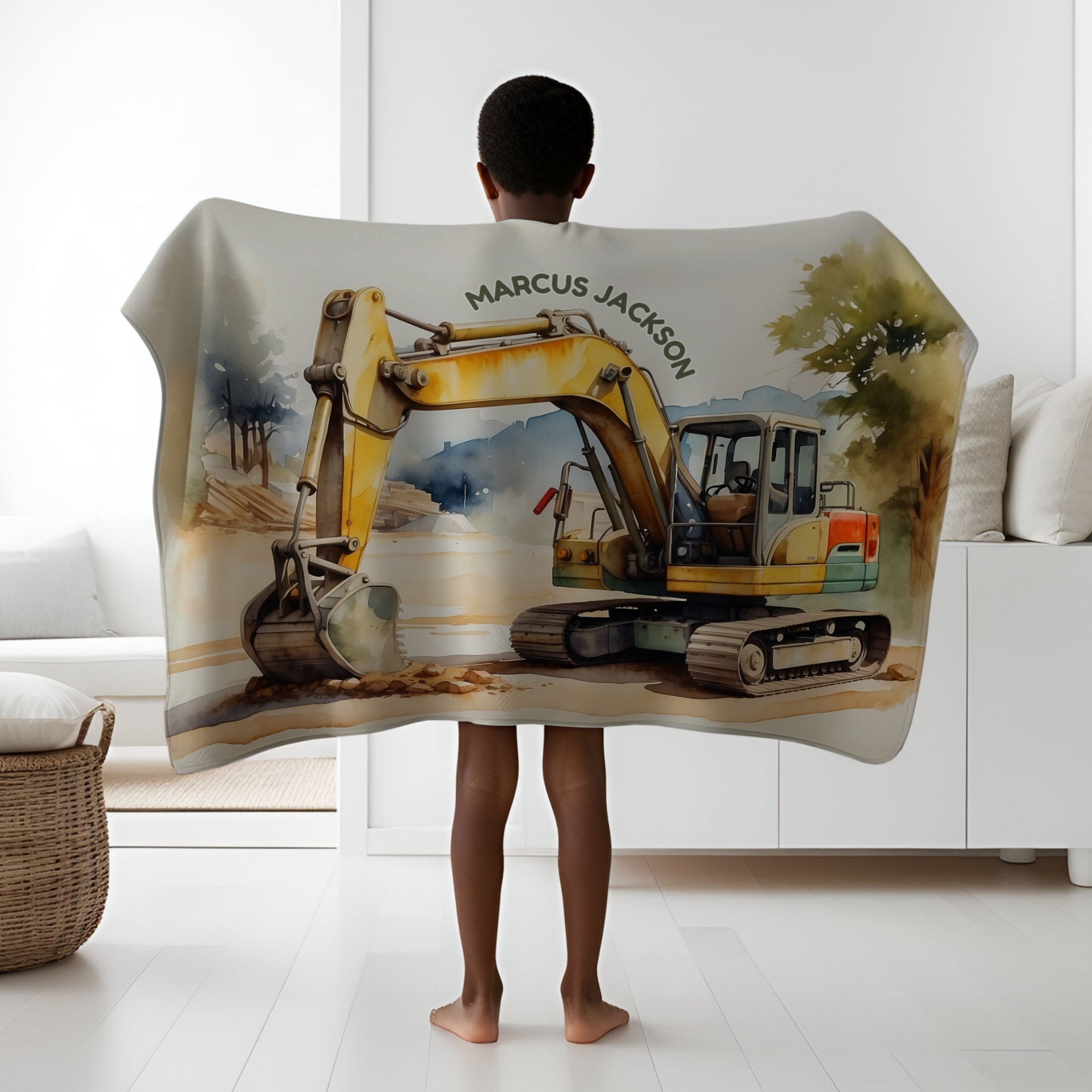 Construction personalized blanket for babies and kids - Claw Commander