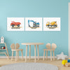 Positive Affirmations 3pcs Construction Truck Wall Art Set