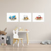 Positive Affirmations 3pcs Construction Truck Wall Art Set