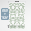 Floral Wallpaper Peel and Stick or Traditional - Green and White Damask