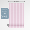 Striped Themed Nursery Wallpaper and Kids Room Wallpaper - Finest Pink