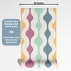 Abstract Peel and Stick Wallpaper or Traditional Wallpaper - Pastel Serenity Waves