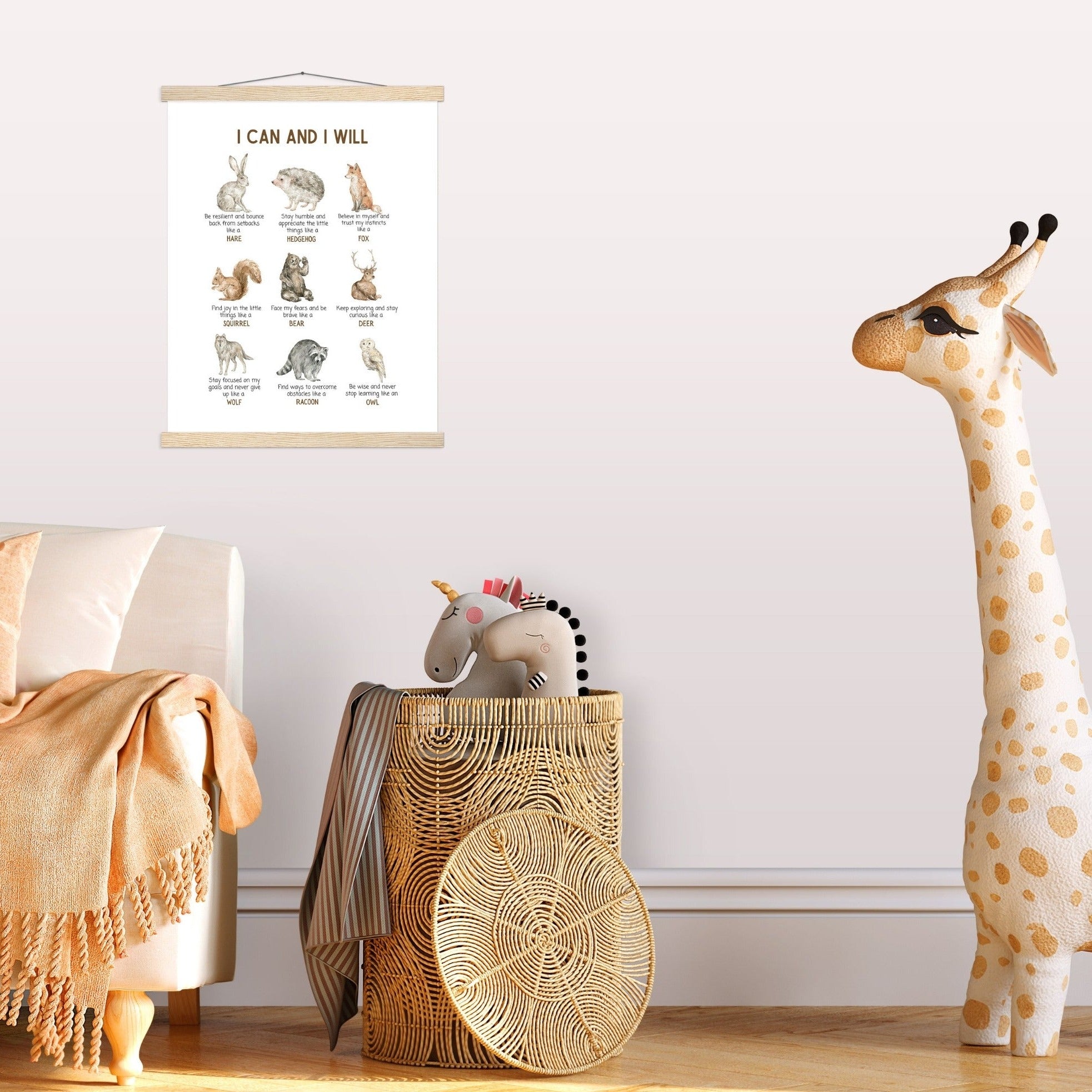 Positive Affirmations Forest Animals Wall Art