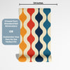 Kids Abstract Wallpaper Peel and Stick or Traditional - Vivid Waveforms