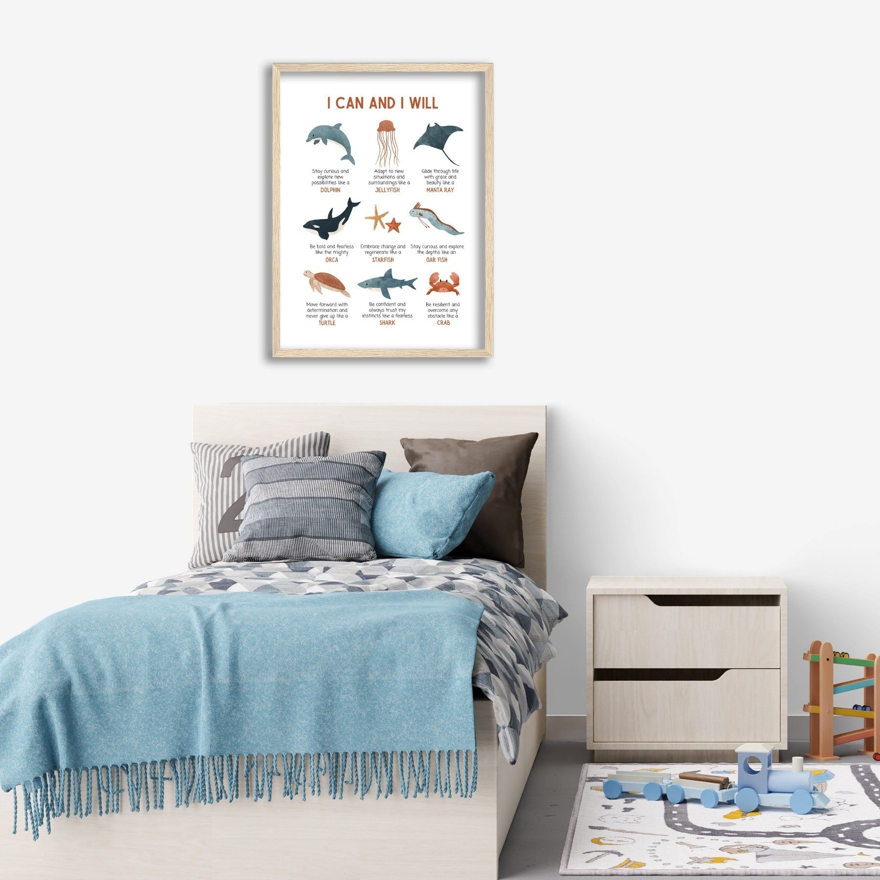 Positive Affirmations Sea Creatures Wall Art