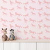 Horses Peel and Stick Wallpaper or Traditional Wallpaper - Blush Gallop