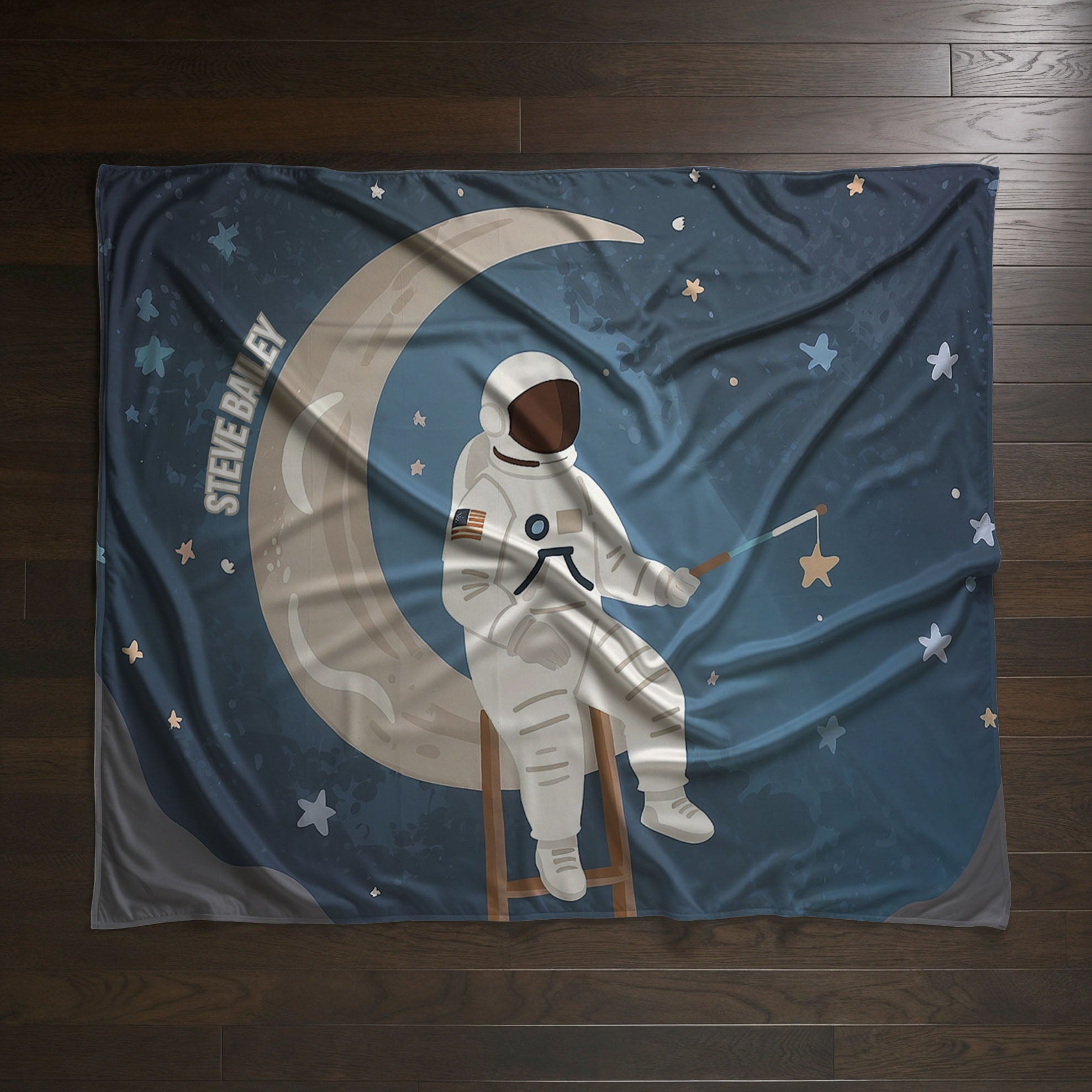 Space personalized name blankets - Starlight Angler