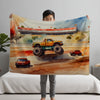 Monster Truck personalized name blankets - Monster Truck Mayhem