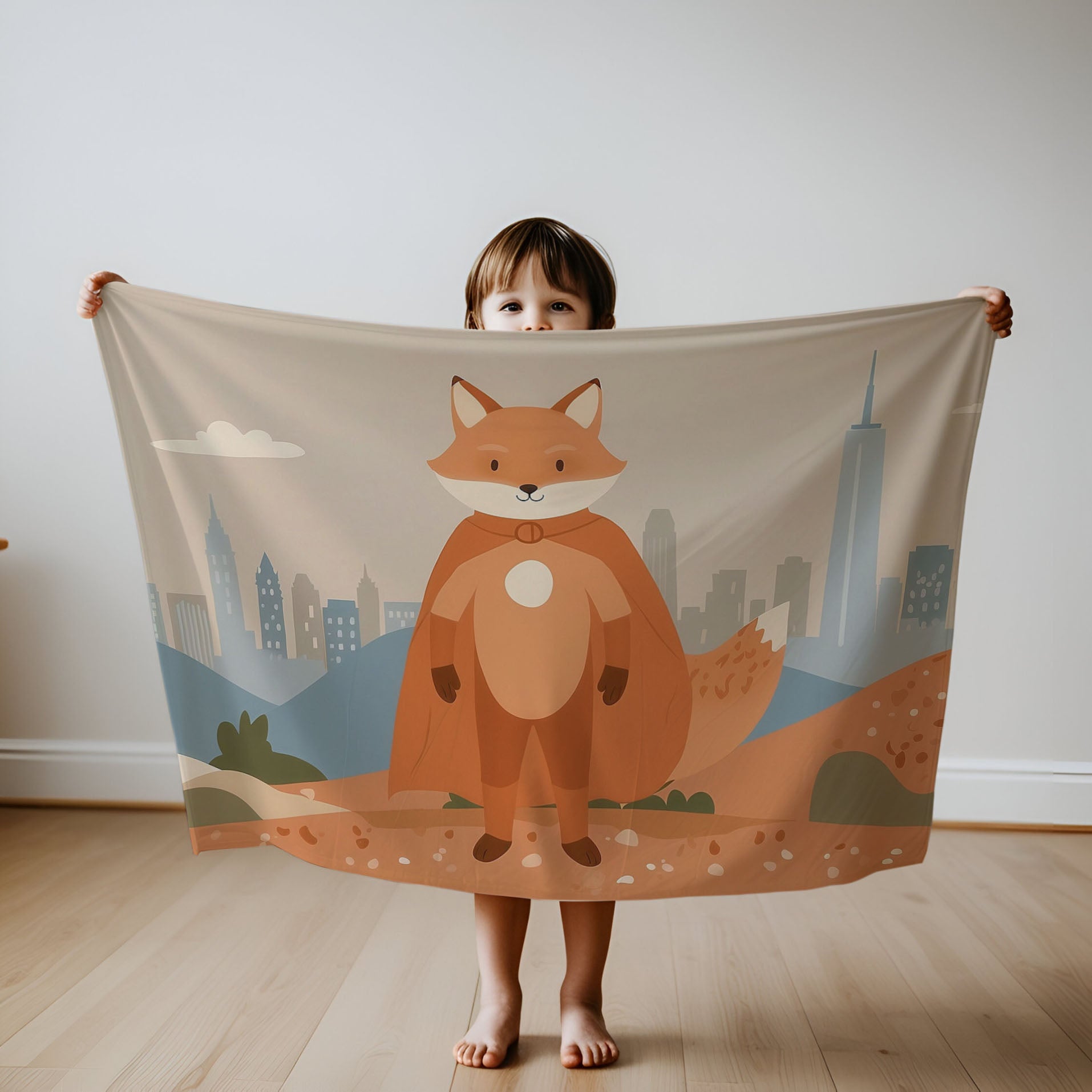 Fox personalized blanket for newborn and kids - Foxy Hero