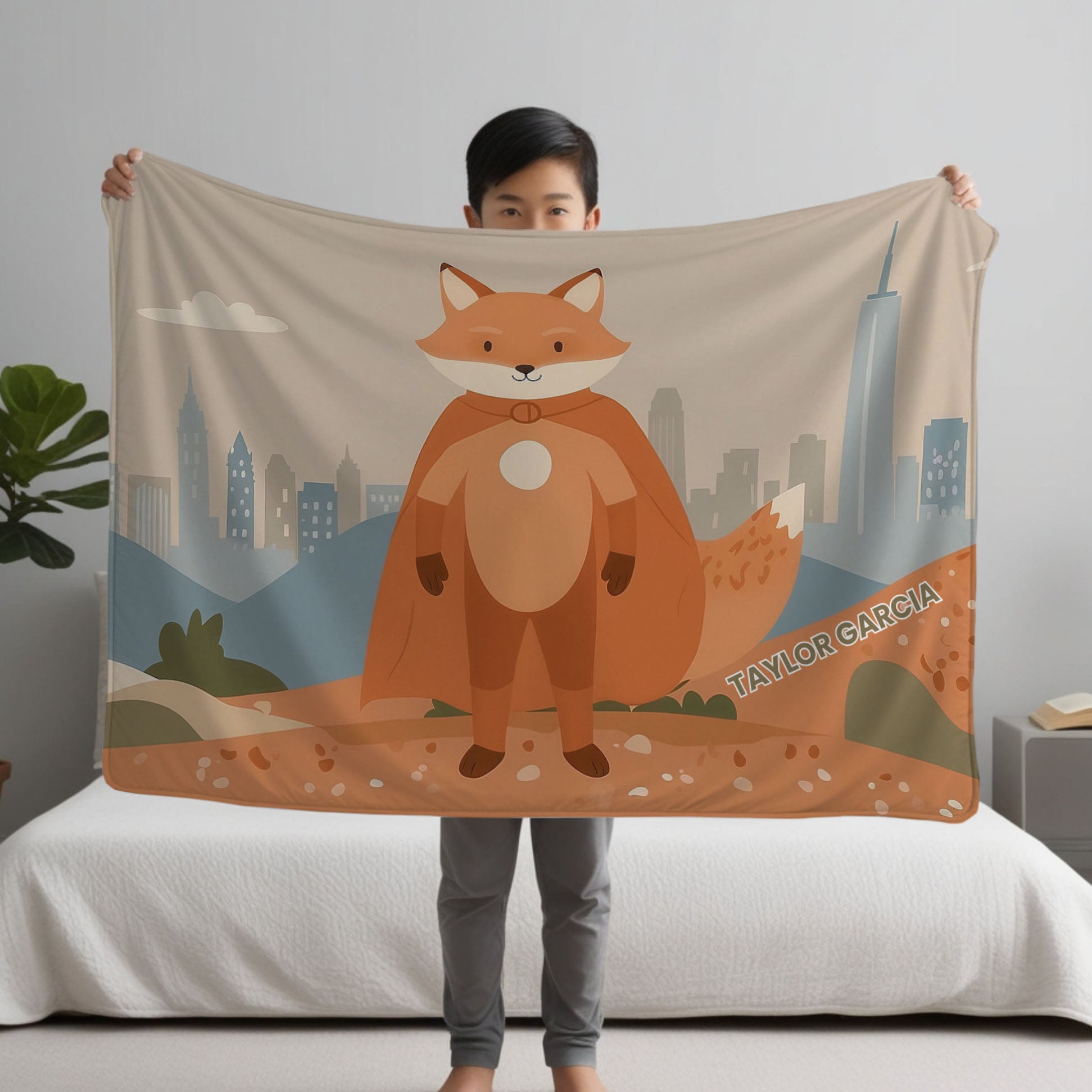 Fox personalized blanket for newborn and kids - Foxy Hero