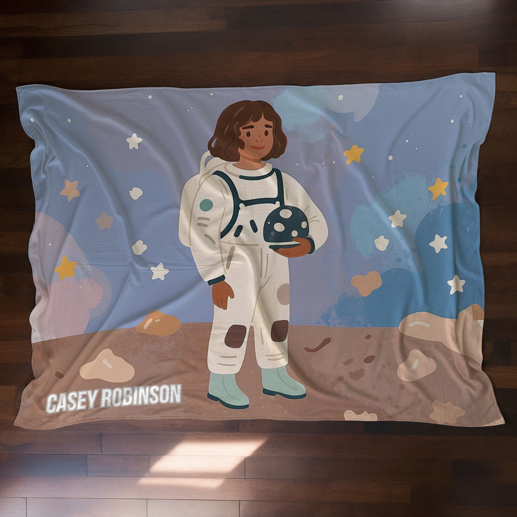 Space personalized children's blankets - Moonwalker Magic