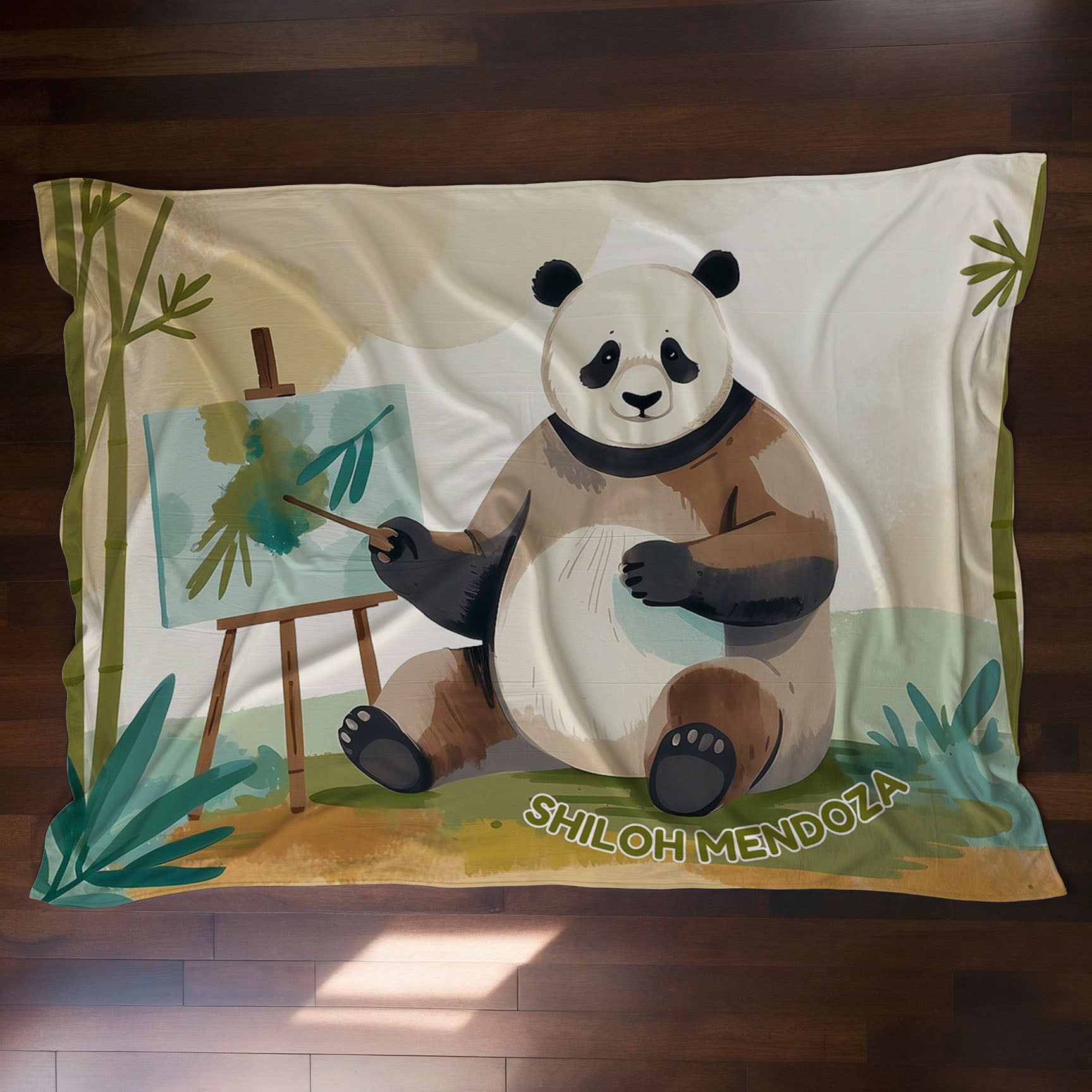 Panda personalized blankets for kids and babies - Panda Picasso