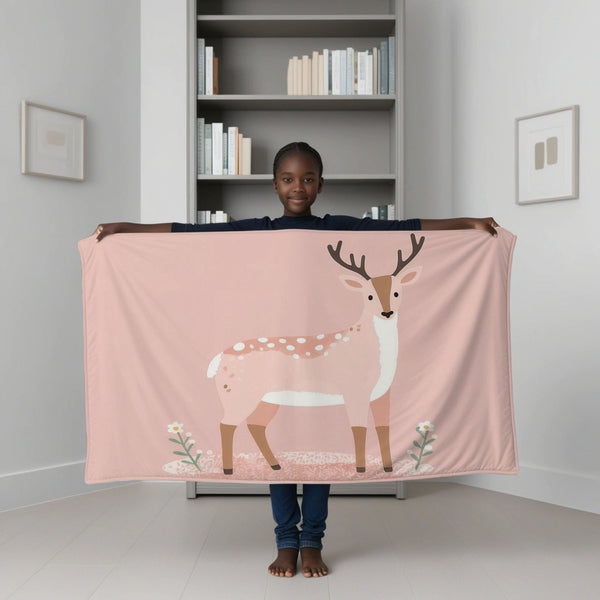 Deer personalized blanket for babies and kids - Deer Darling