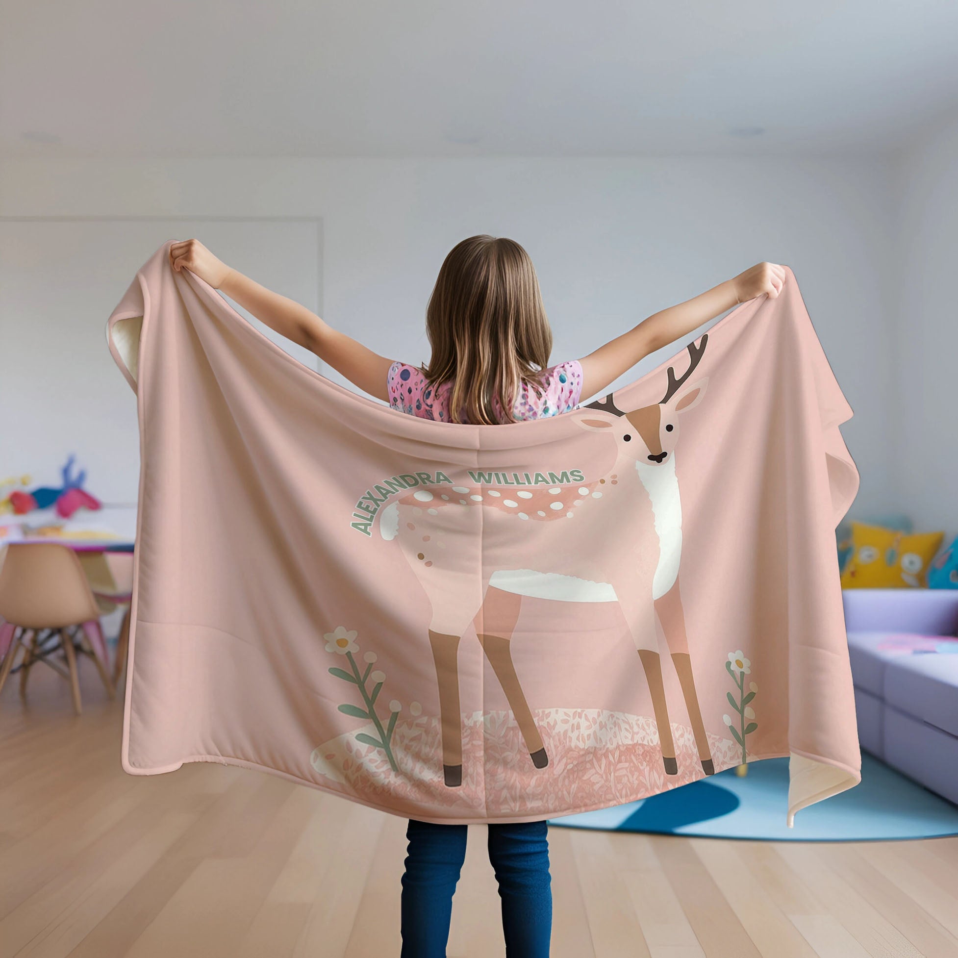 Deer personalized blanket for babies and kids - Deer Darling