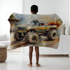 Monster Truck personalized blanket for babies and kids - Big Wheel Bounce