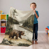 Bear personalized blanket for babies and kids - Forest Stroll