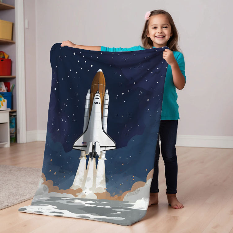 Space personalized children's blankets - Rocket Dreams