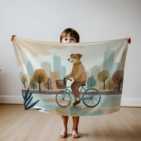 Dog personalized blankets for kids and babies - Pedal Pooch