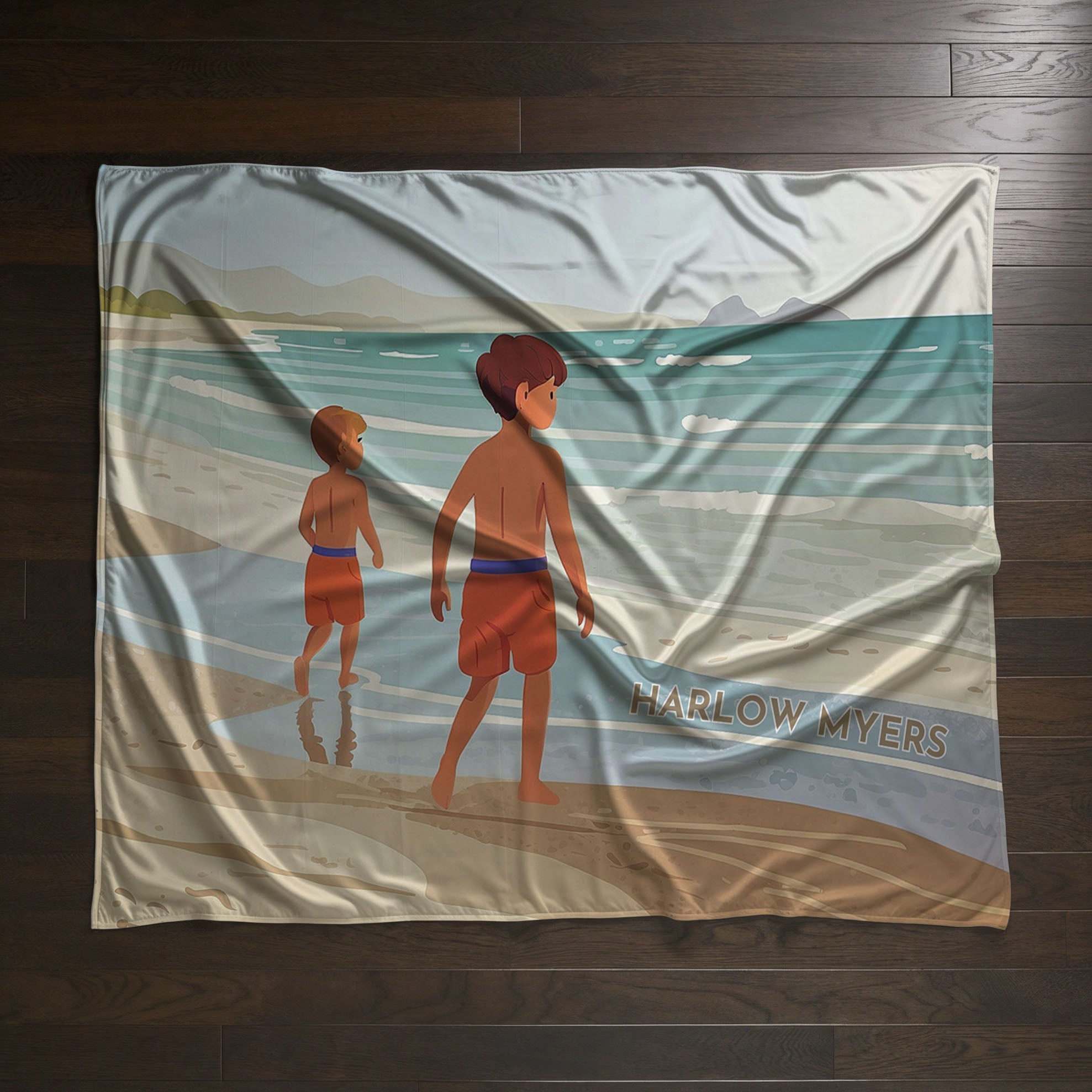 Beach personalized name blankets - Sandy Toes