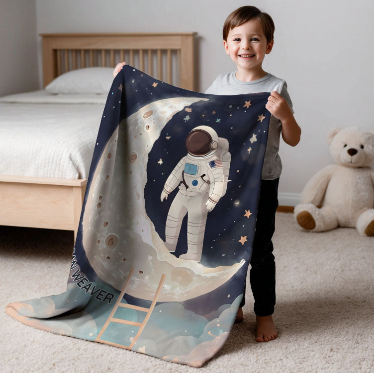 Astronaut personalized blanket for newborn and kids - Space Scout