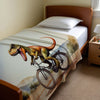 Dinosaur personalized blanket for babies and kids - Dino Cyclist