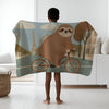 Sloth personalized blankets for kids and babies - Chill Wheels