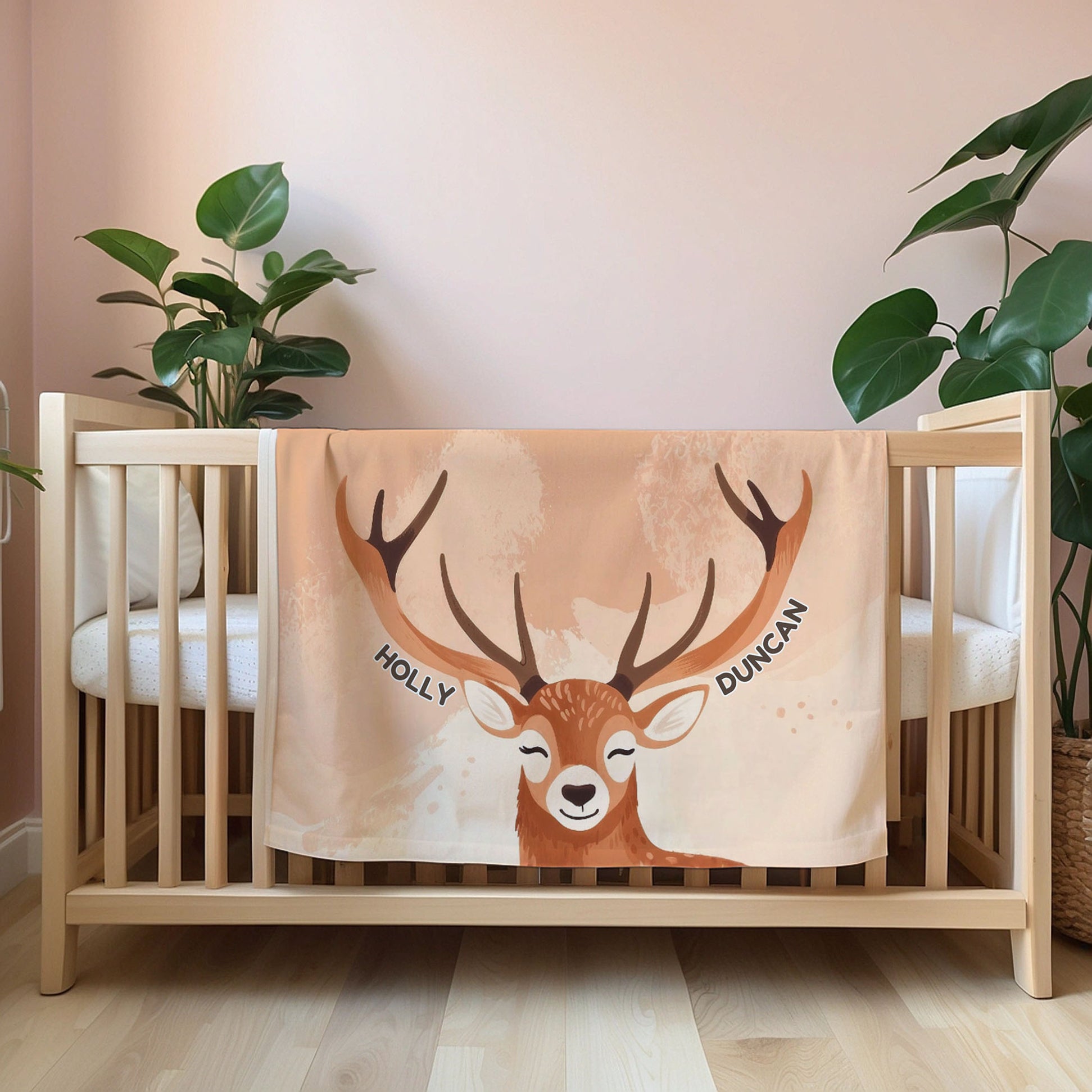 Deer personalized children's blankets - Antler Haven