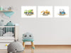 Positive Affirmations 3pcs Construction Truck Wall Art Set