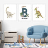 3 Pieces Personalized Dinosaur Wall Art