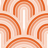 Rainbow Peel and Stick Wallpaper or Traditional Wallpaper - Terra Cotta Waves