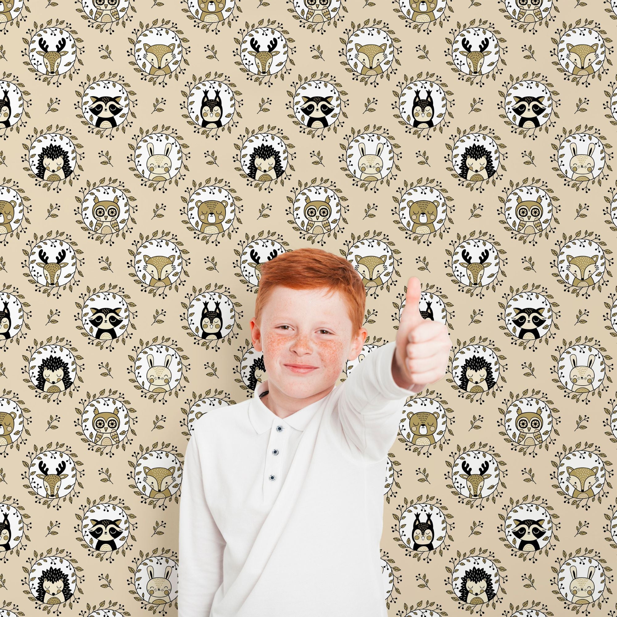 Woodland Wallpaper Peel and Stick or Traditional - Woodland Portraits