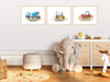 Positive Affirmations 3pcs Construction Truck Wall Art Set