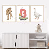 3 Pieces Personalized Farm Animals Wall Art