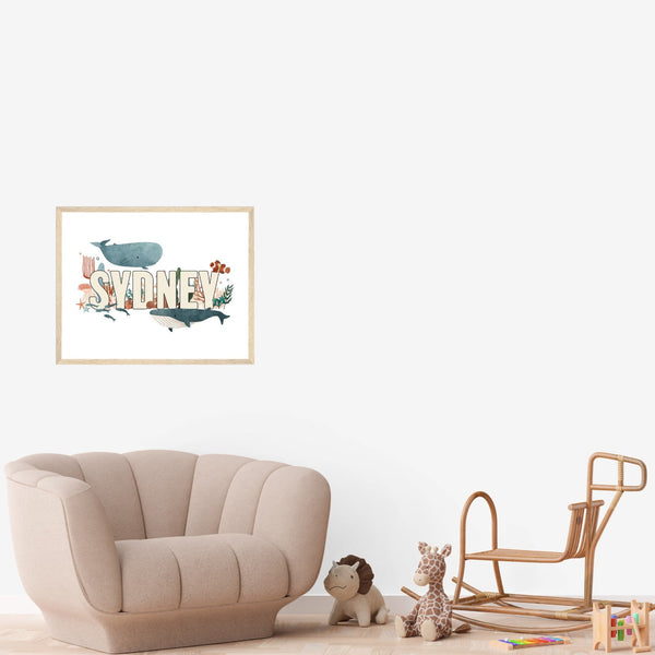 Personalized Whales Wall Art