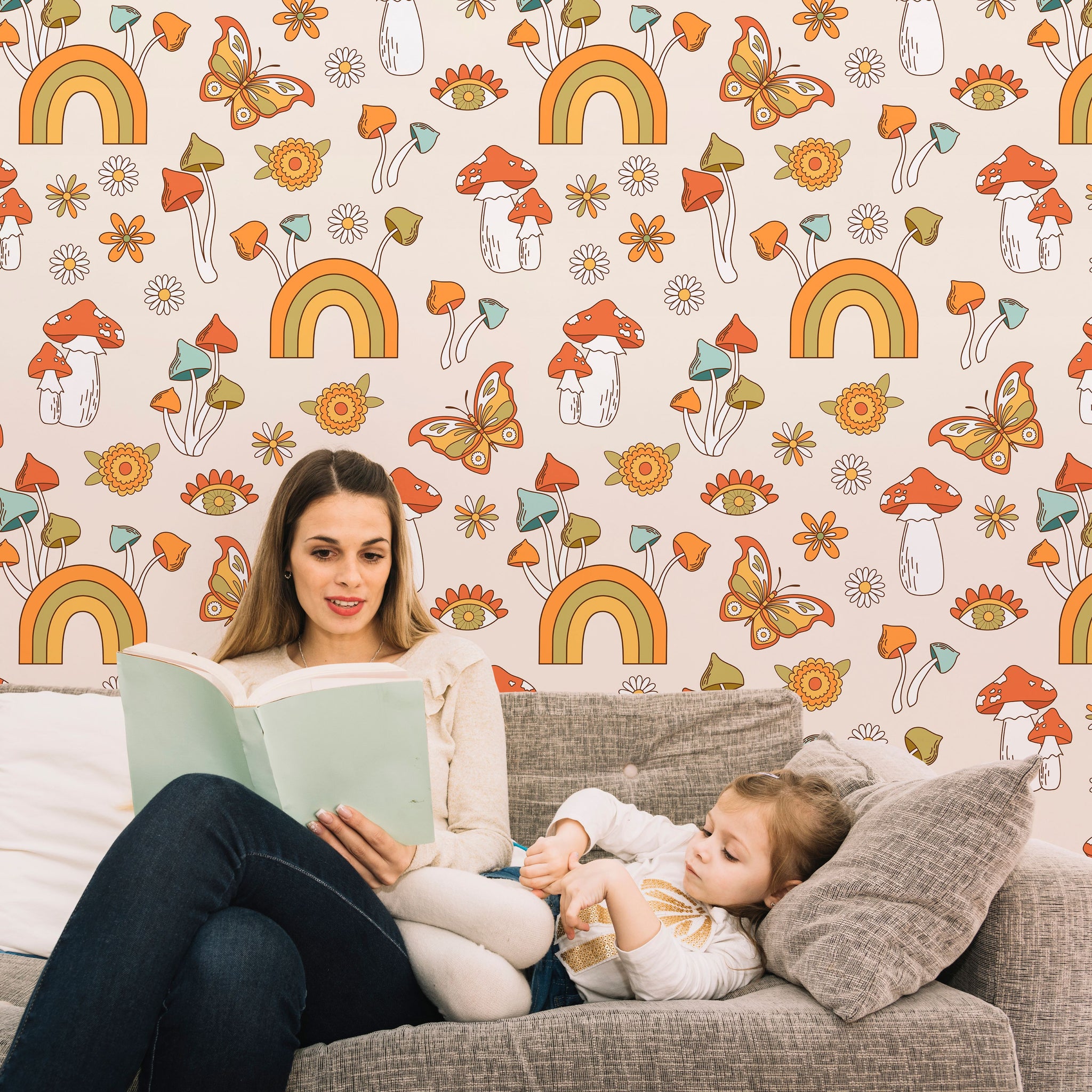 Rainbow Wallpaper for Nursery and Kids Rooms - Mystical Garden