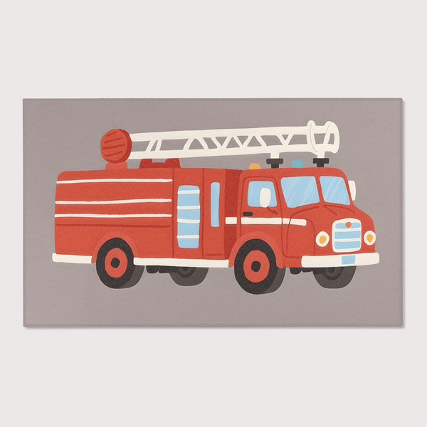 Nursery and Kids Firetruck Area Rug - Blaze Battler Express