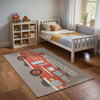 Nursery and Kids Firetruck Area Rug - Blaze Battler Express