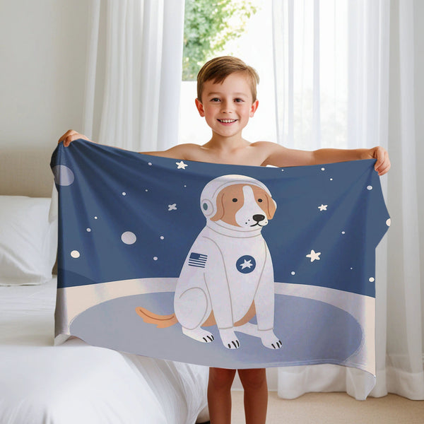 Dog personalized blanket for newborn and kids - Galactic Goodboy