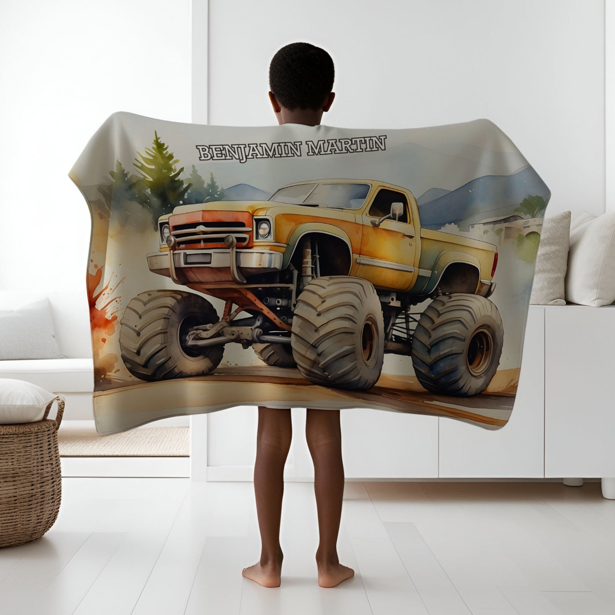 Monster Truck personalized blanket for newborn and kids - Peak Performer