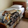 Construction personalized blanket for newborn and kids - Hefty Hauler